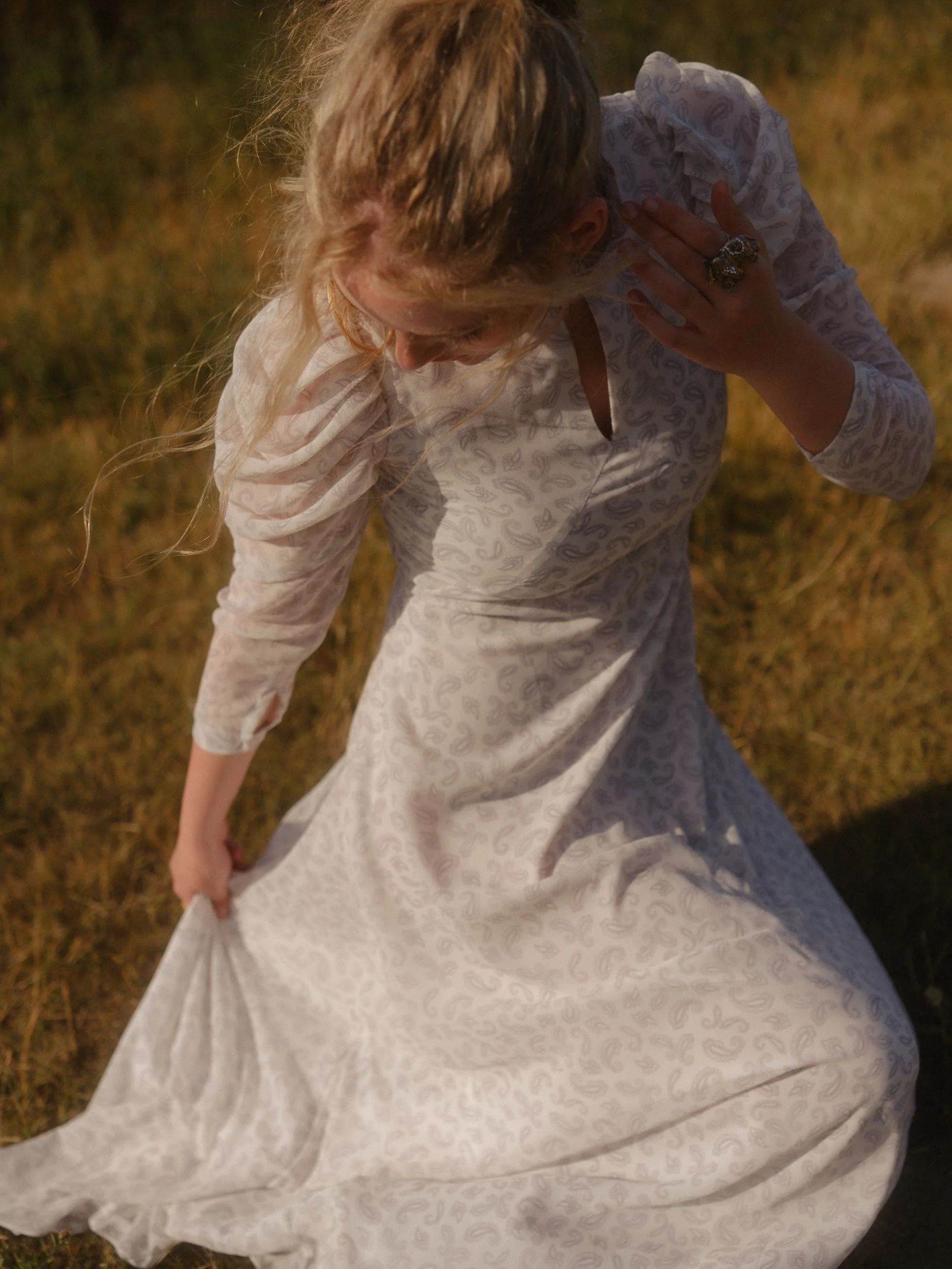 Ivory Printed Maxi Dress (KS-003) - Image 8