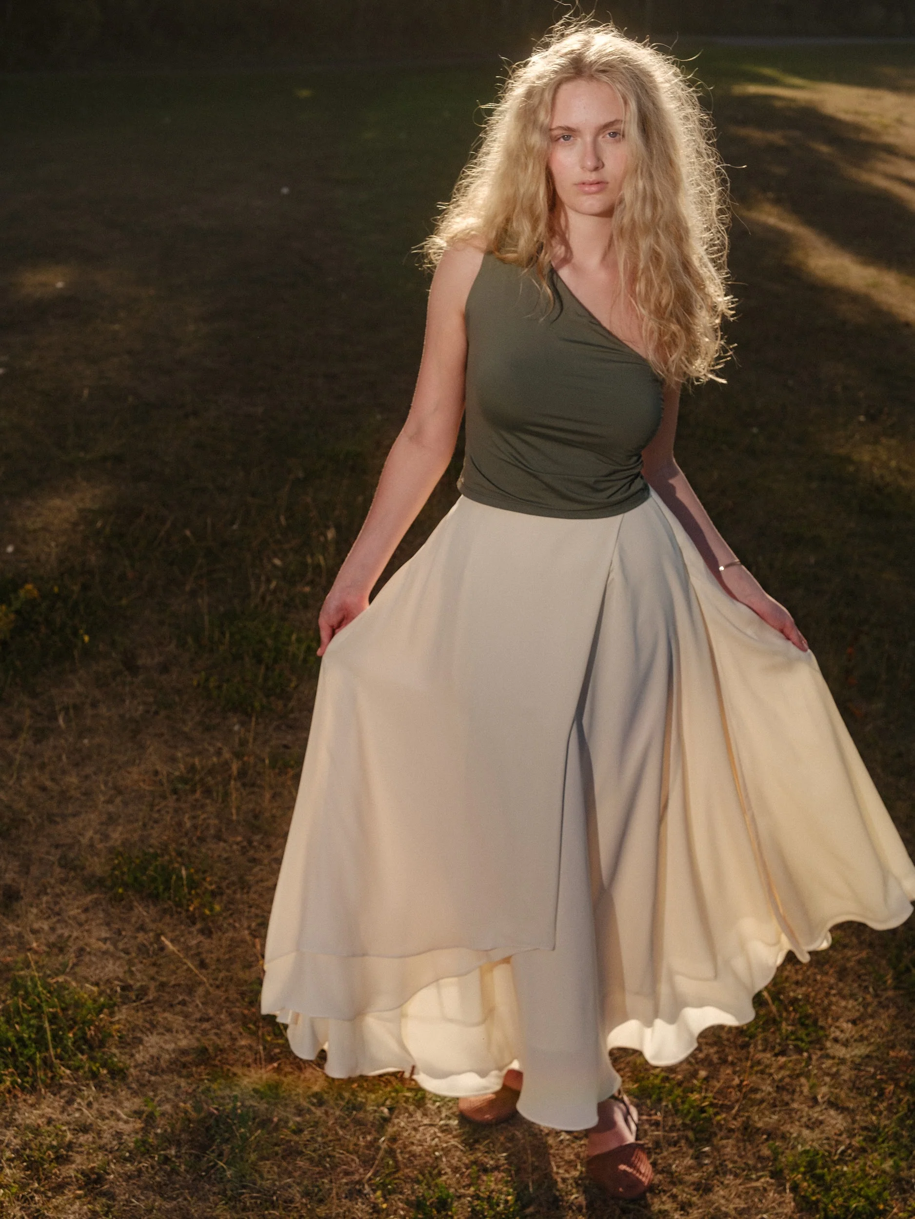 Beige Layered Skirt (KS-004) - Image 4